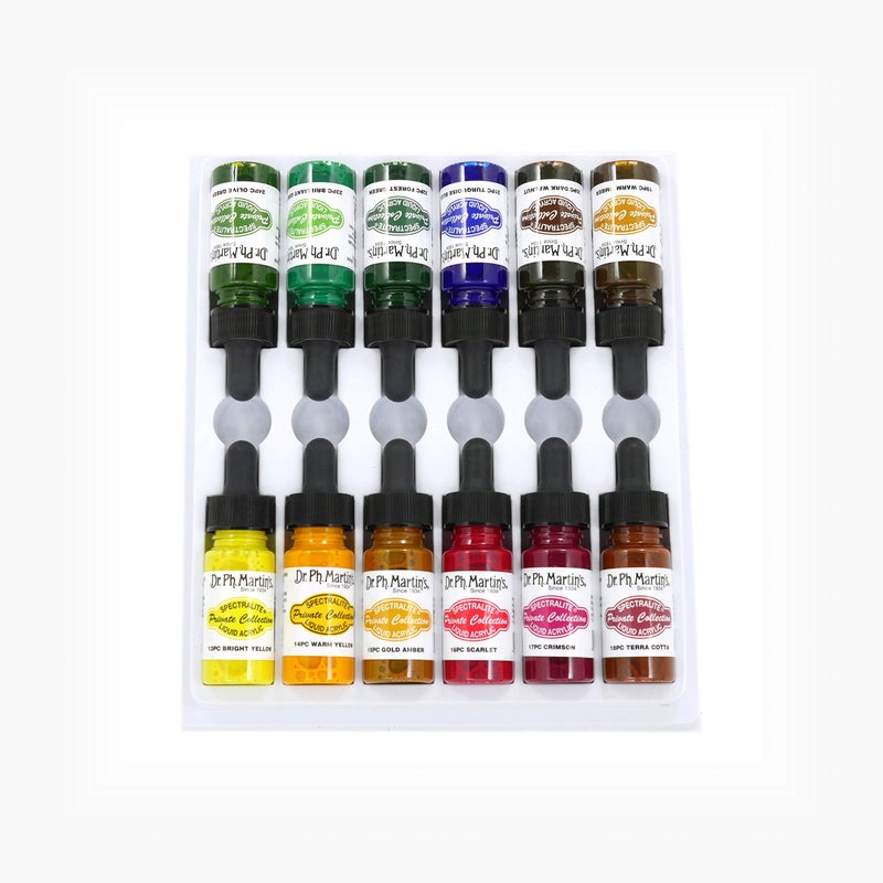 Dr. Ph. Martin's Spectralite Private Collection Liquid Acrylics Bottles, 0.5 oz, Set of 12 (Set 2) - Image 2